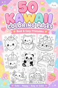 50 Kawaii Coloring Pages – Cute & Easy Printable PDF