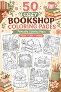 50 Cozy Bookshop Coloring Pages – Printable PDF